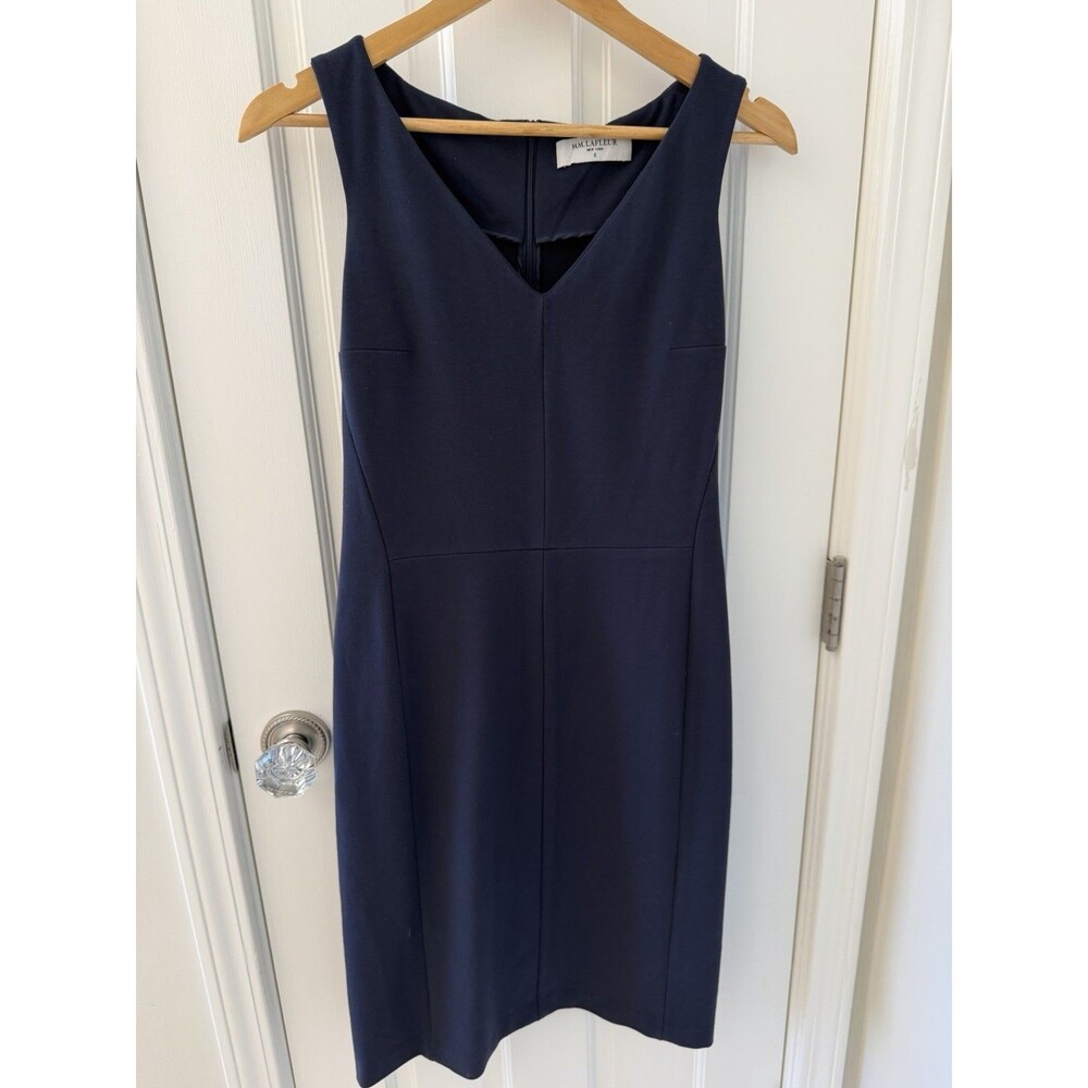 MM Lafleur Annie Sheath Dress Navy Blue‎ Sleeveless Career Office Size 6